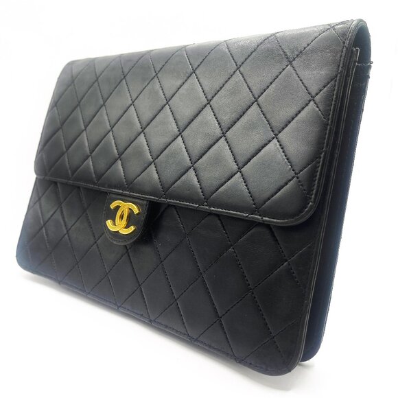 CHANEL 24K Timeless Classic Vintage Small Single Flap Bag Chain Purse Black - Picture 11 of 16